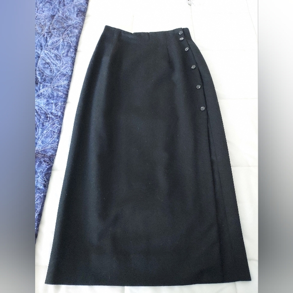 EUC Rafaella wool midi skirt, charcoal, 6 - Picture 1 of 8
